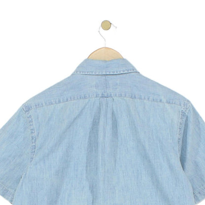 Mens Chambray Shirt Short Sleeve Button Down