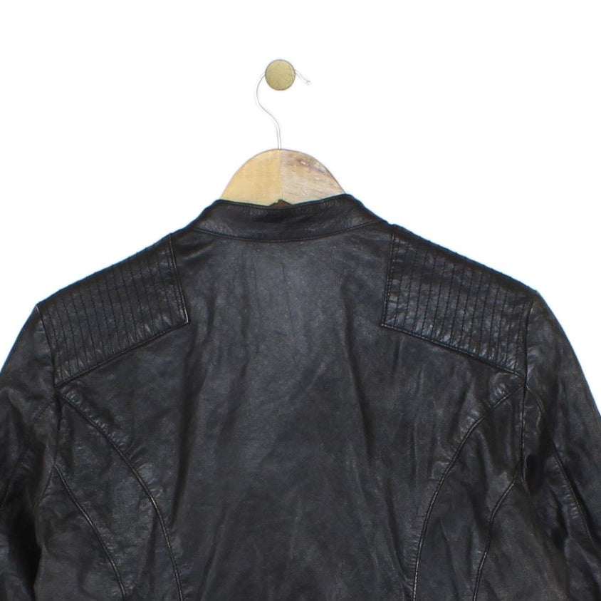 Mens Leather Jacket Biker Distressed