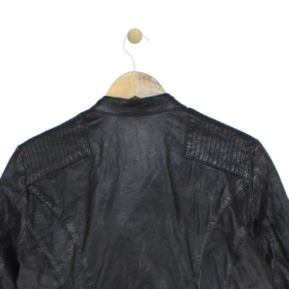 Mens Leather Jacket Biker Distressed