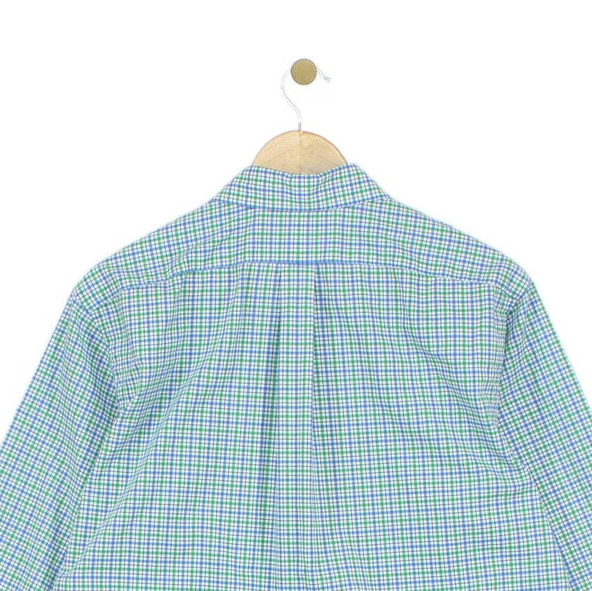Mens Check Shirt Stretch Long Sleeve Button Up