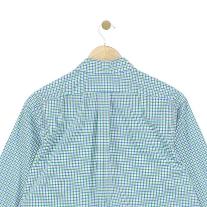 Mens Check Shirt Stretch Long Sleeve Button Up