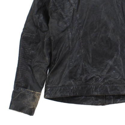 Mens Leather Jacket Biker Distressed