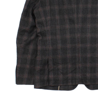Mens Check Blazer Formal Wool Cotton