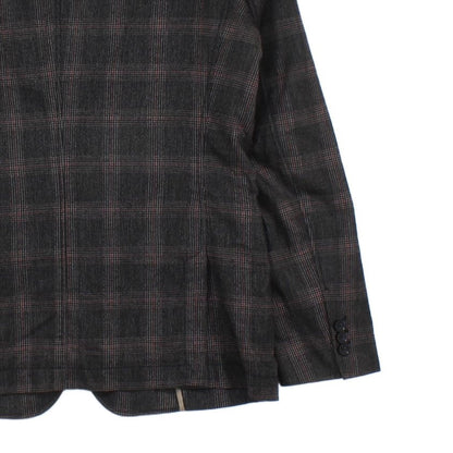 Mens Check Blazer Formal Wool Cotton