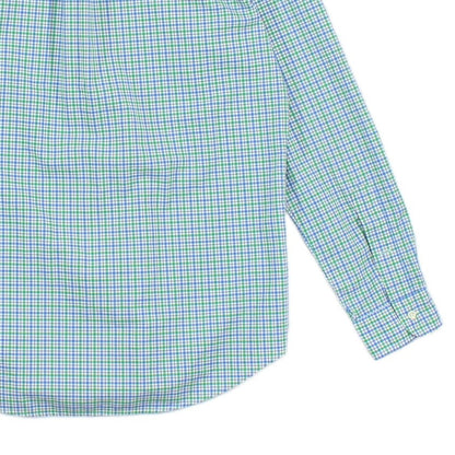 Mens Check Shirt Stretch Long Sleeve Button Up