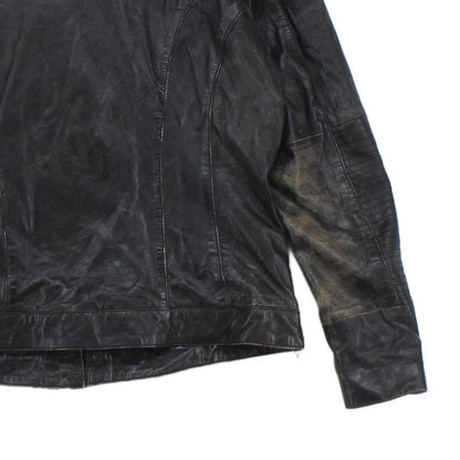 Mens Leather Jacket Biker Distressed