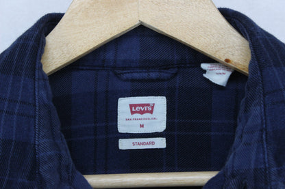 Mens Plaid Shirt Snap Button Up Long Sleeve