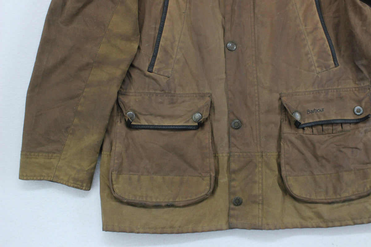 Mens Waxed Jacket Full Zip Plaid Lining Cotton