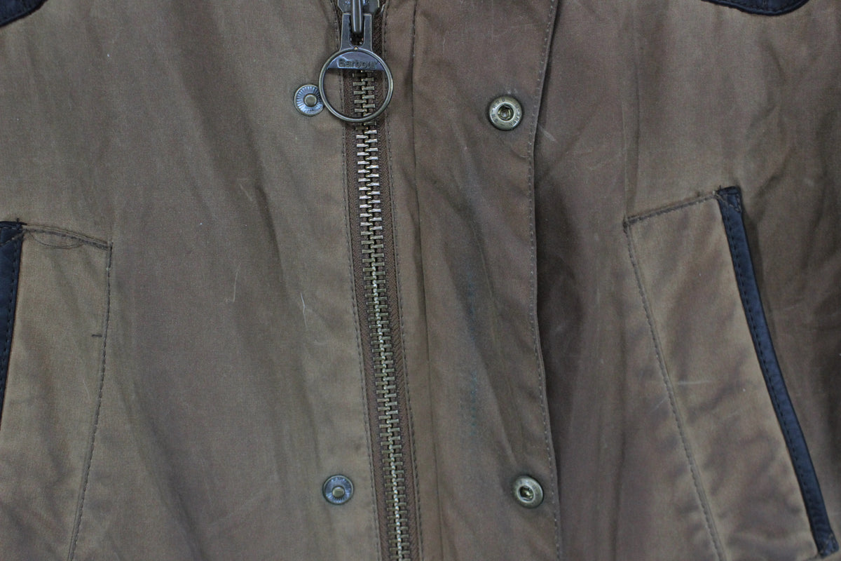 Mens Waxed Jacket Full Zip Plaid Lining Cotton