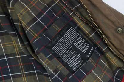 Mens Waxed Jacket Full Zip Plaid Lining Cotton