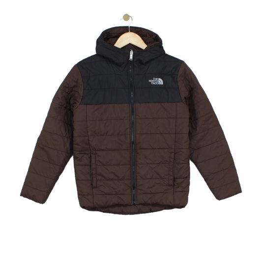Boys Quilted Jacket Hooded Full Zip Reversible