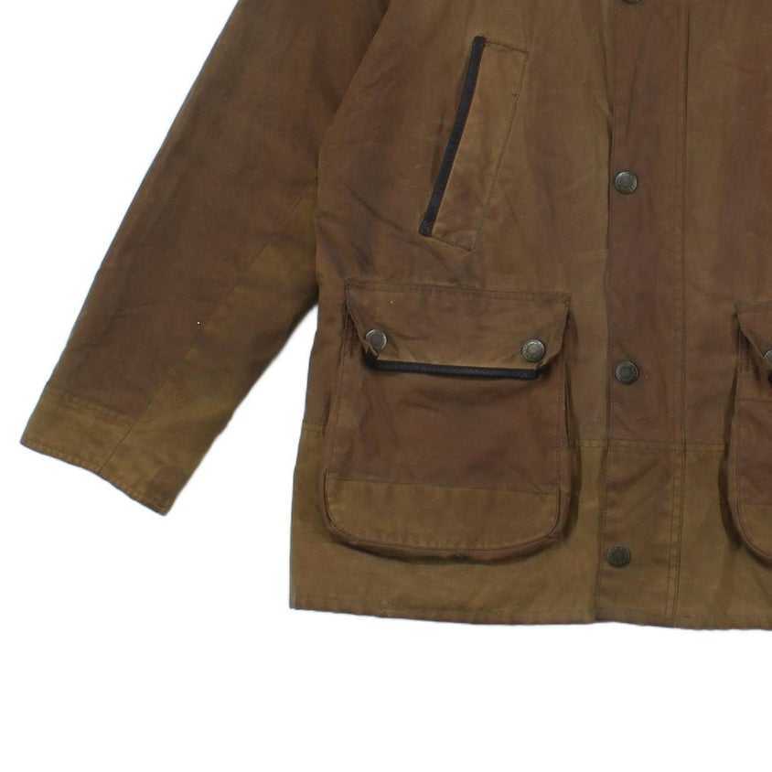 Mens Waxed Jacket Full Zip Plaid Lining Cotton
