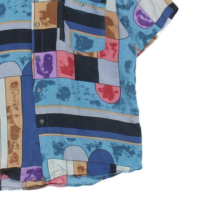 Mens Geometric Shirt Short Sleeve
