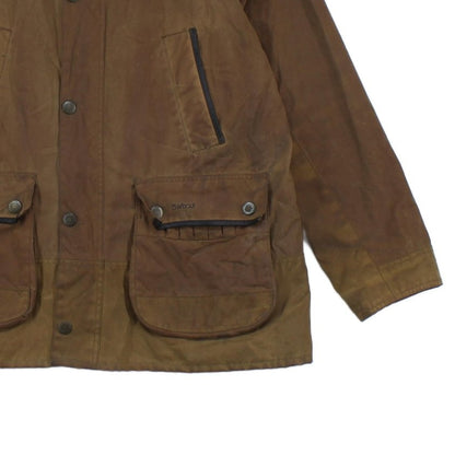 Mens Waxed Jacket Full Zip Plaid Lining Cotton
