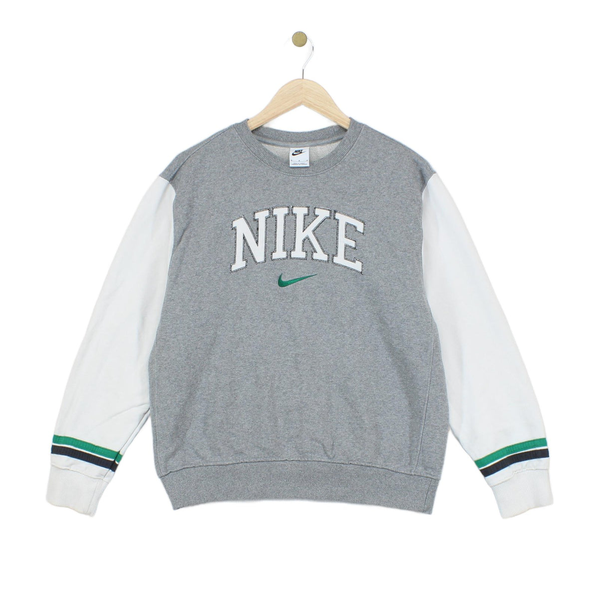 Mens Spell Out Sweatshirt Crew Neck Logo Cotton