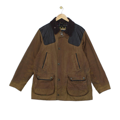 Mens Waxed Jacket Full Zip Plaid Lining Cotton