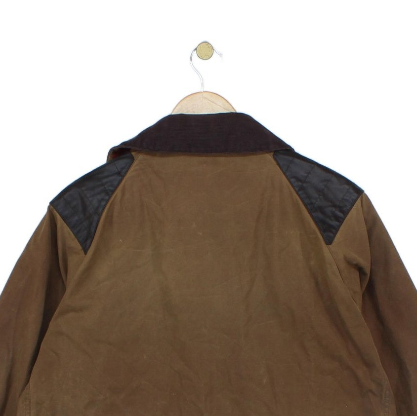 Mens Waxed Jacket Full Zip Plaid Lining Cotton