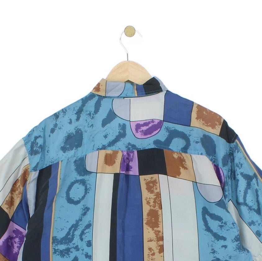 Mens Geometric Shirt Short Sleeve