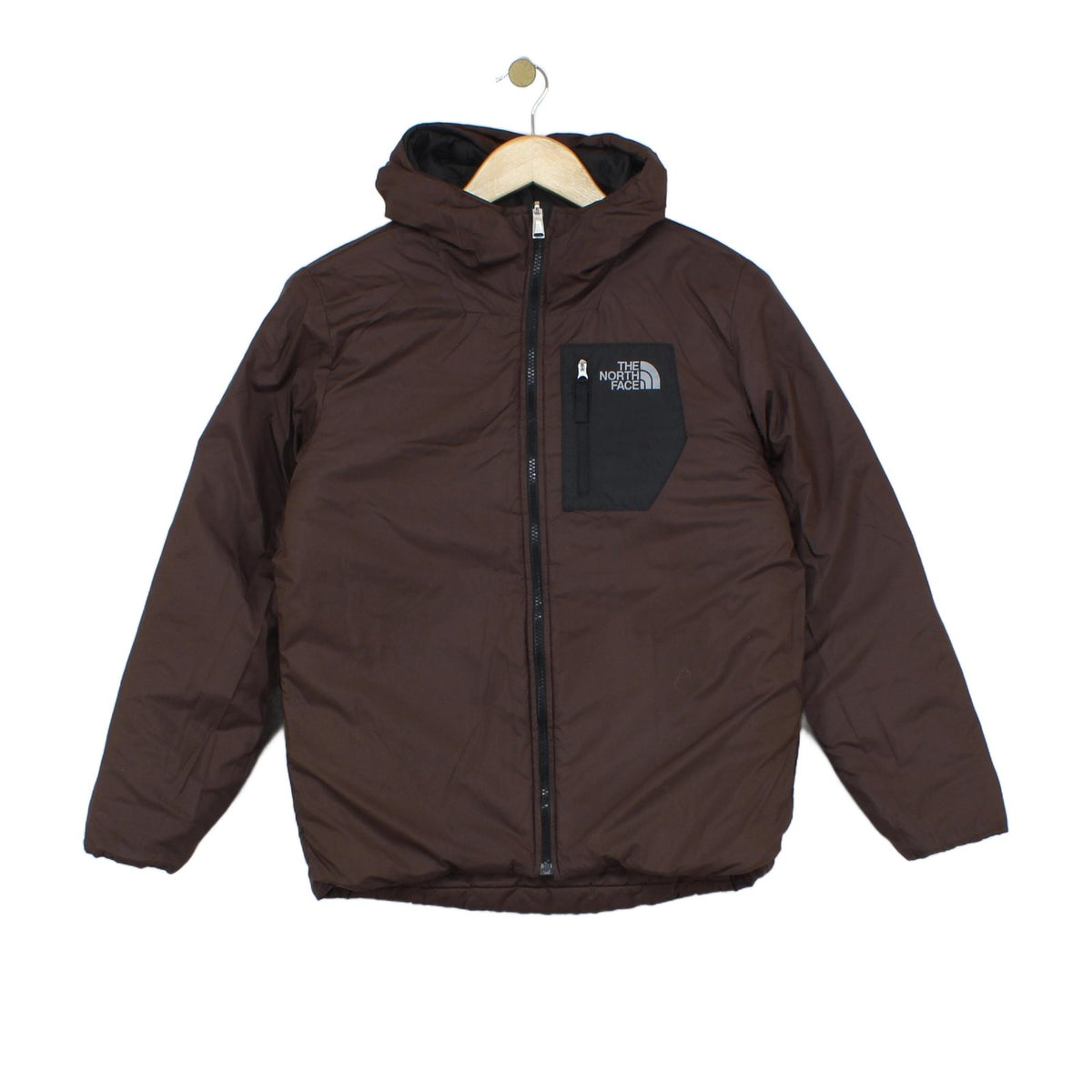 Boys Quilted Jacket Hooded Full Zip Reversible