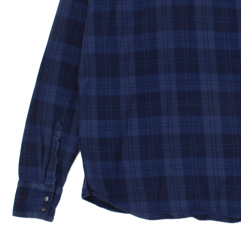 Mens Plaid Shirt Snap Button Up Long Sleeve