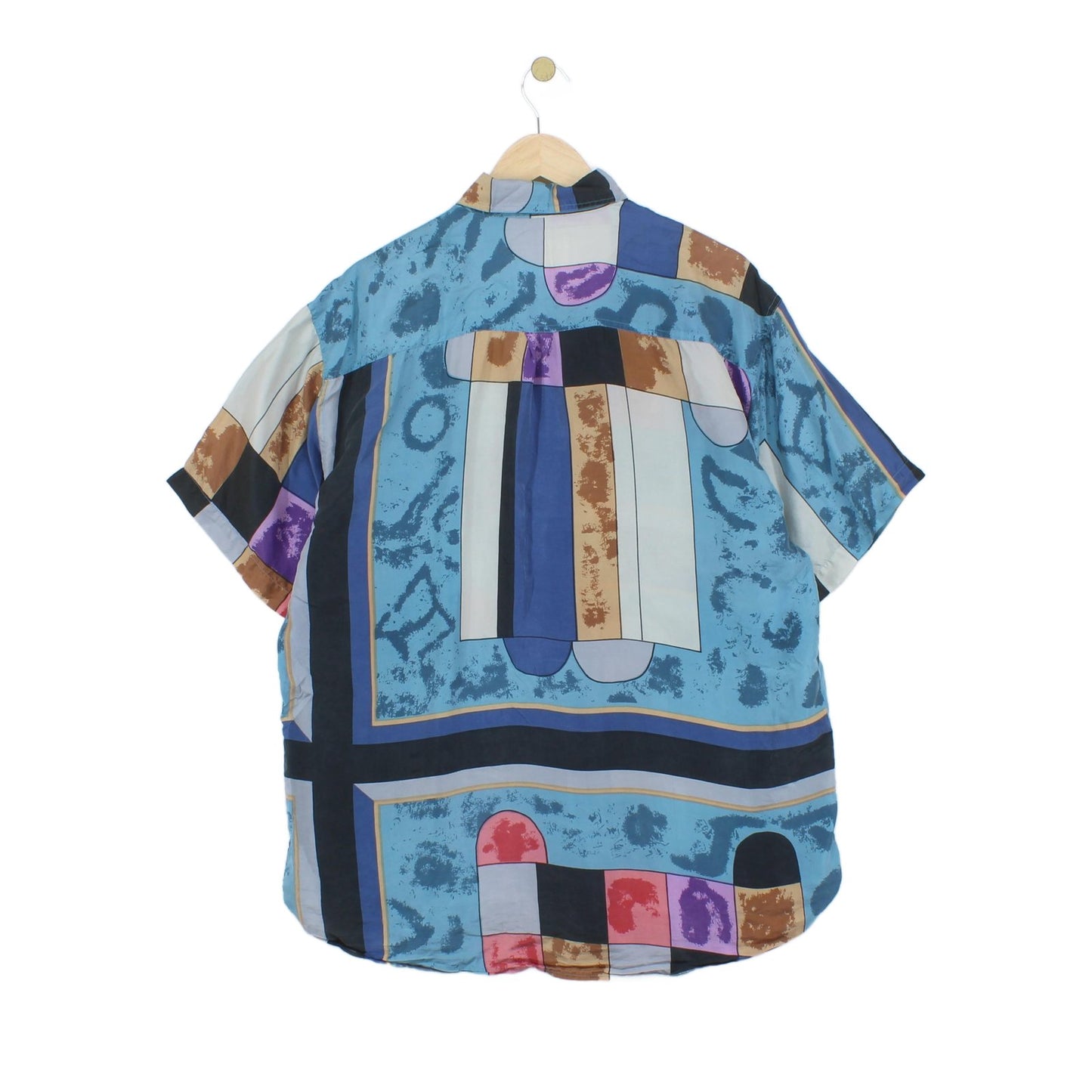 Mens Geometric Shirt Short Sleeve