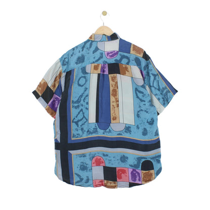 Mens Geometric Shirt Short Sleeve