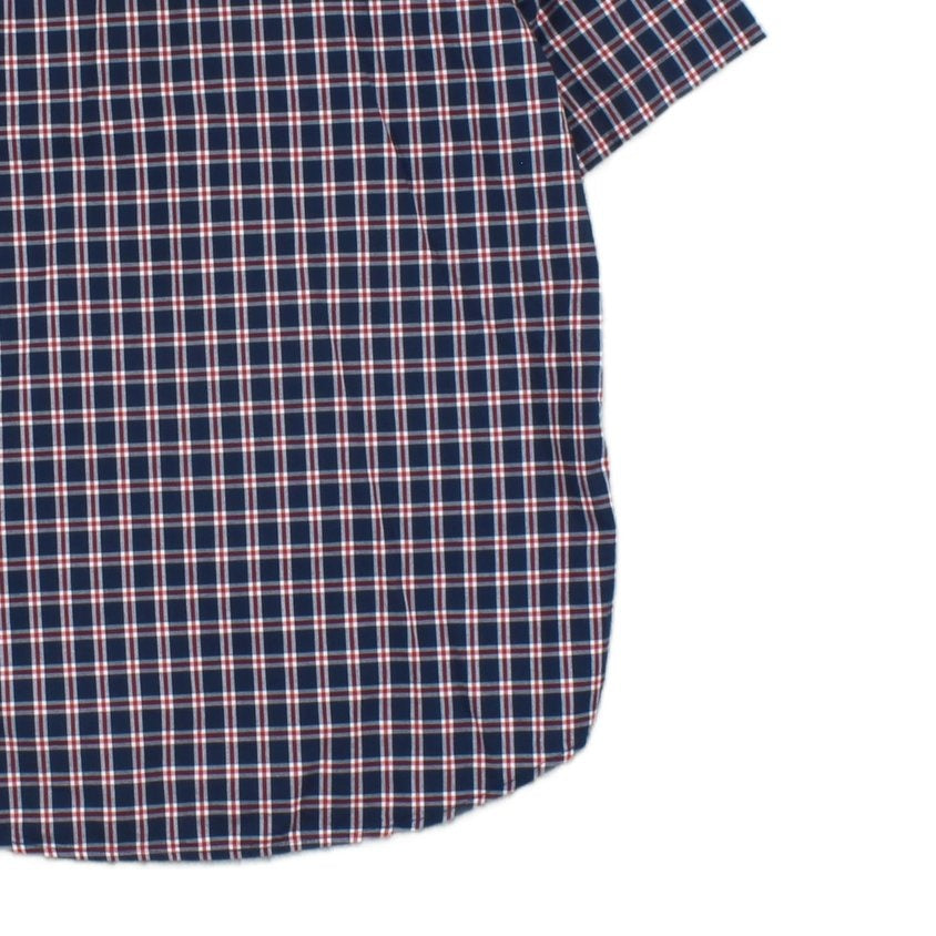 Mens Shirt Button Up Short Sleeve Check