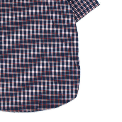 Mens Shirt Button Up Short Sleeve Check