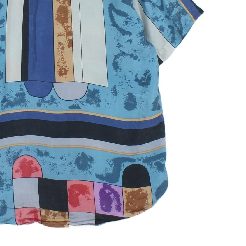 Mens Geometric Shirt Short Sleeve