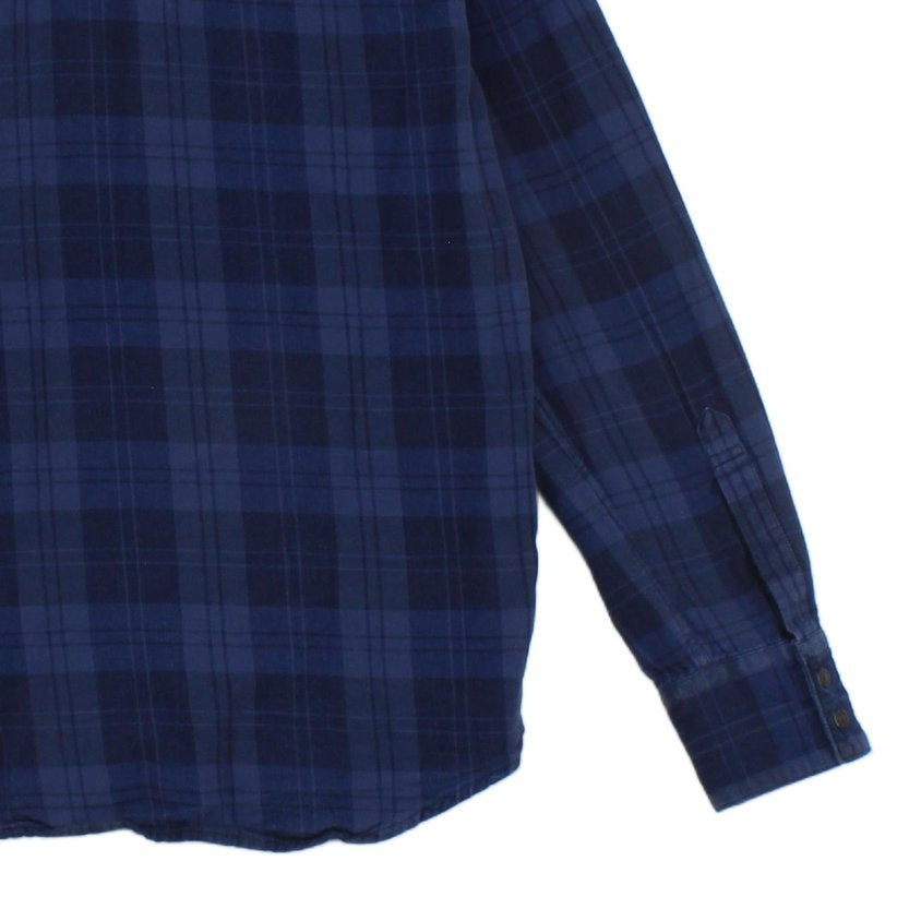 Mens Plaid Shirt Snap Button Up Long Sleeve