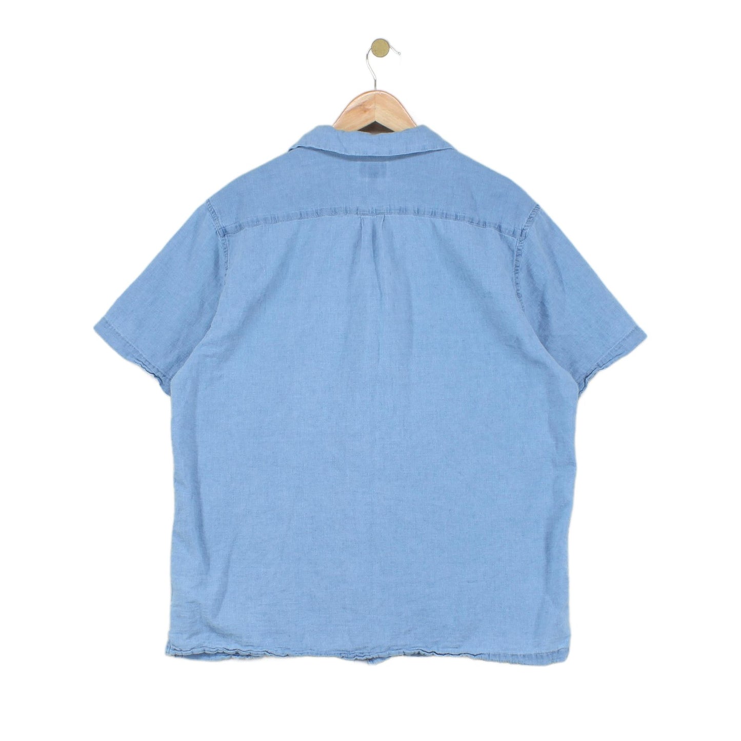 Mens Shirt Short Sleeve Cotton Linen