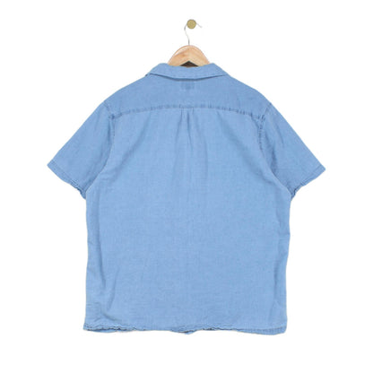 Mens Shirt Short Sleeve Cotton Linen