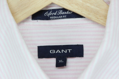 Mens Striped Shirt Oxford Banker Regular Fit Long Sleeve