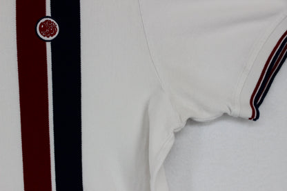 Mens Striped Polo Shirt Made In Portugal 1/4 Zip