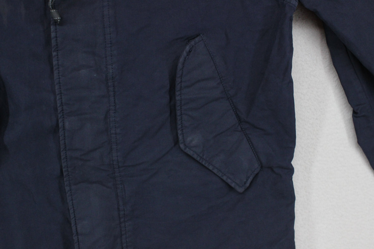 Mens Jacket Hooded Full Zip Cotton