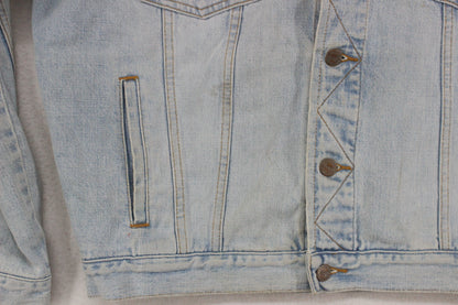 Mens Denim Jacket Motorcycle Reworked Cotton