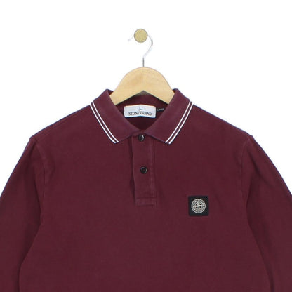 Mens Polo Shirt Slim Fit Long Sleeve Embroidered