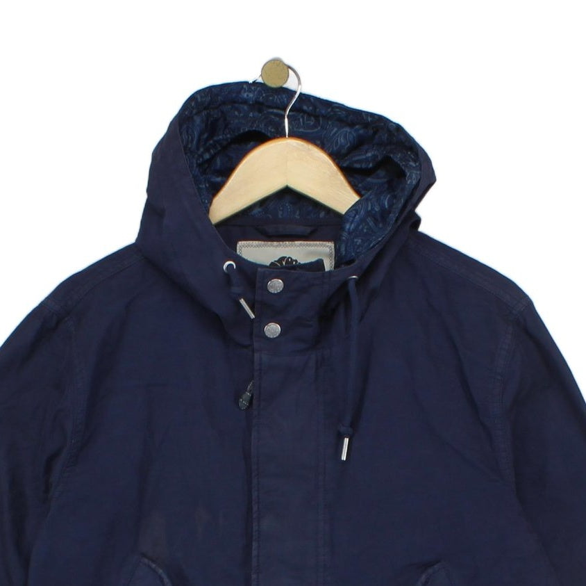 Mens Jacket Hooded Full Zip Cotton