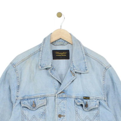 Mens Denim Jacket Motorcycle Reworked Cotton