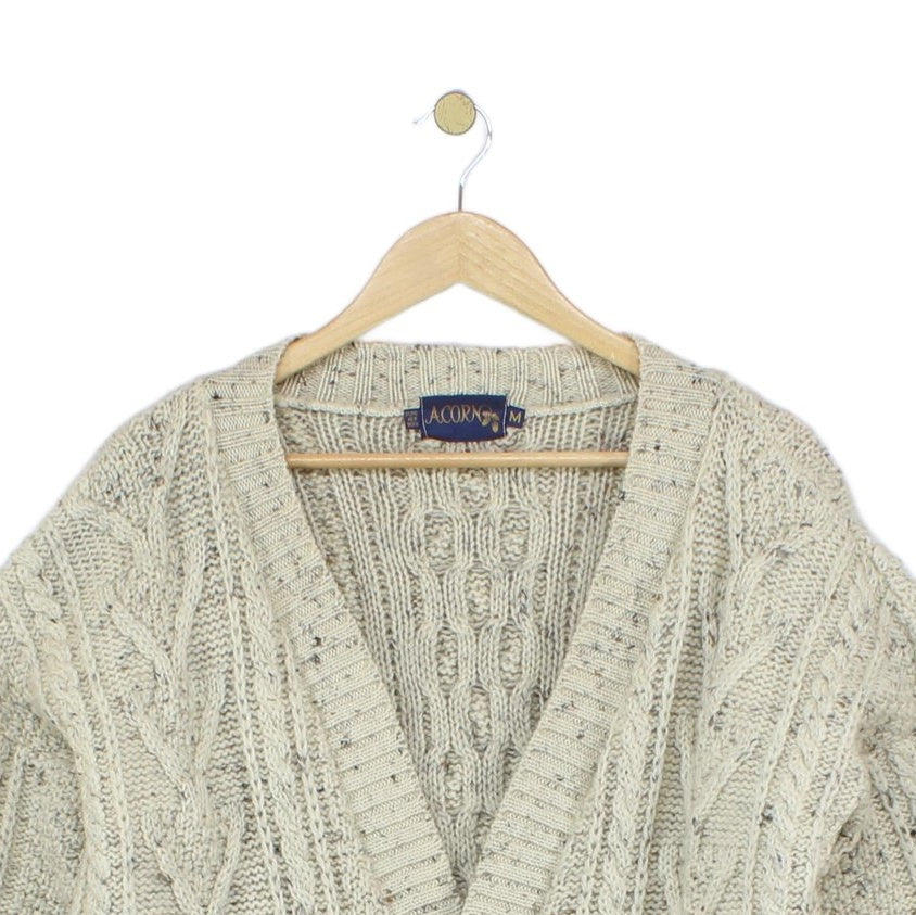 Womens Cable Knit Cardigan Chunky Knit Wool