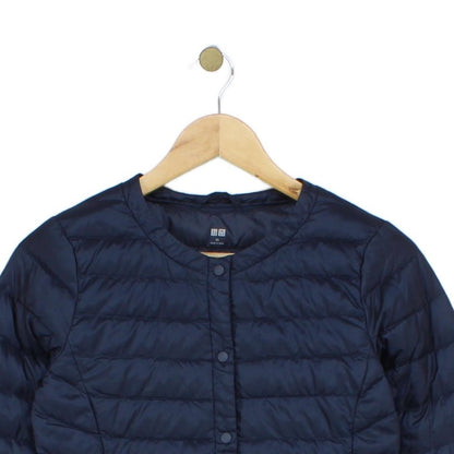 Womens Quilted Down Jacket Snap Button Lightweight