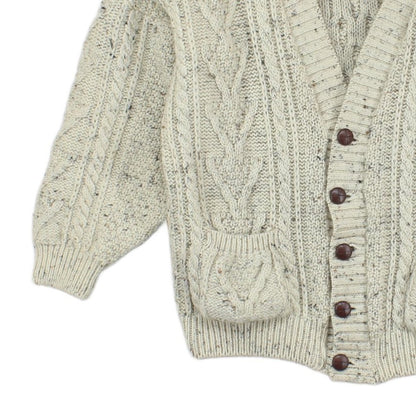 Womens Cable Knit Cardigan Chunky Knit Wool