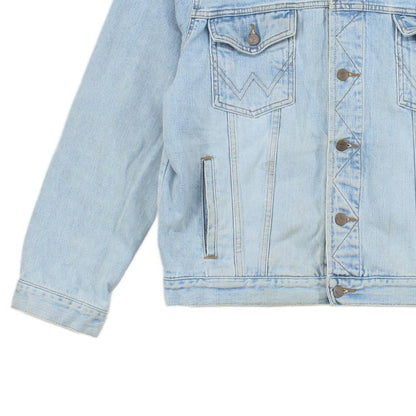 Mens Denim Jacket Motorcycle Reworked Cotton