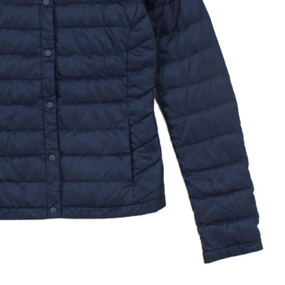 Womens Quilted Down Jacket Snap Button Lightweight