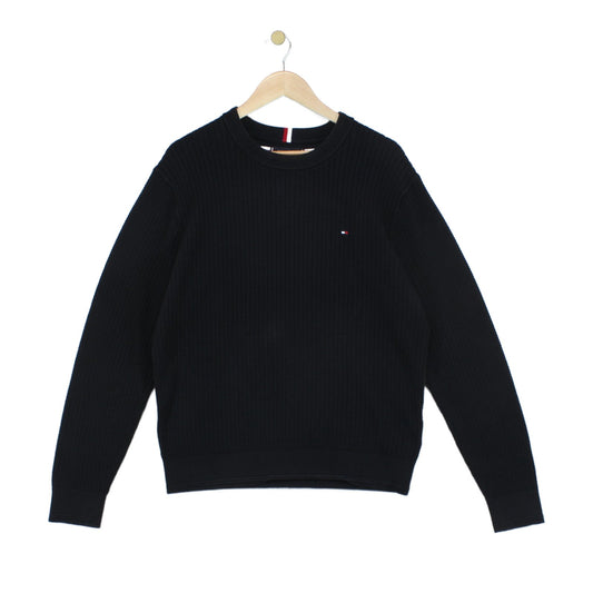 Mens Ribbed Jumper Crew Neck