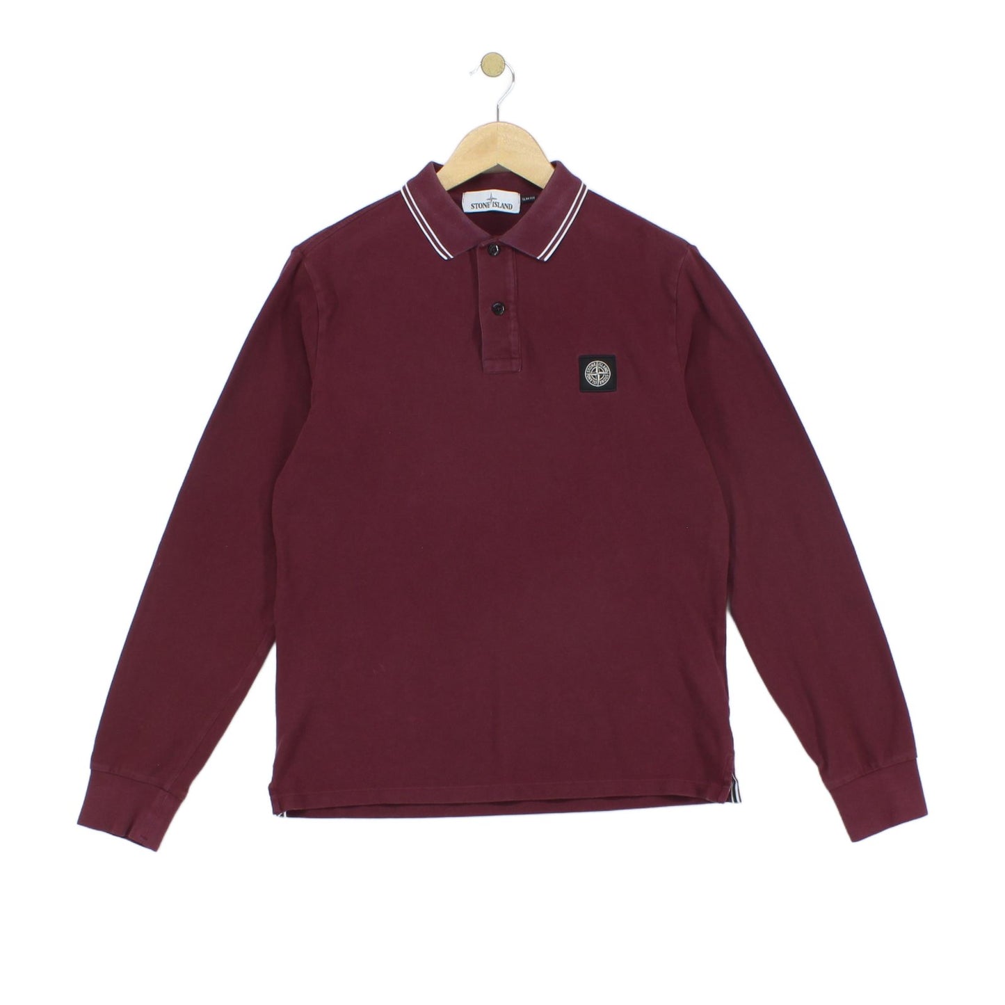 Mens Polo Shirt Slim Fit Long Sleeve Embroidered