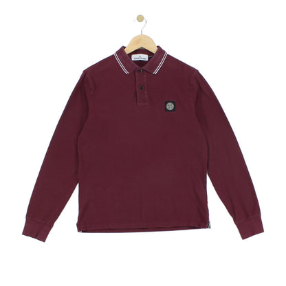 Mens Polo Shirt Slim Fit Long Sleeve Embroidered