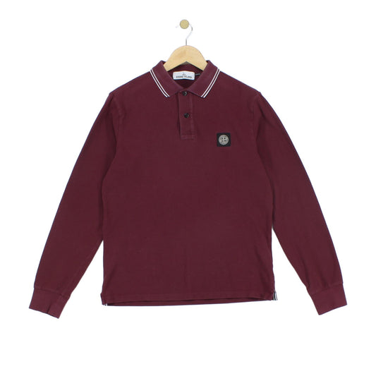 Mens Polo Shirt Slim Fit Long Sleeve Embroidered