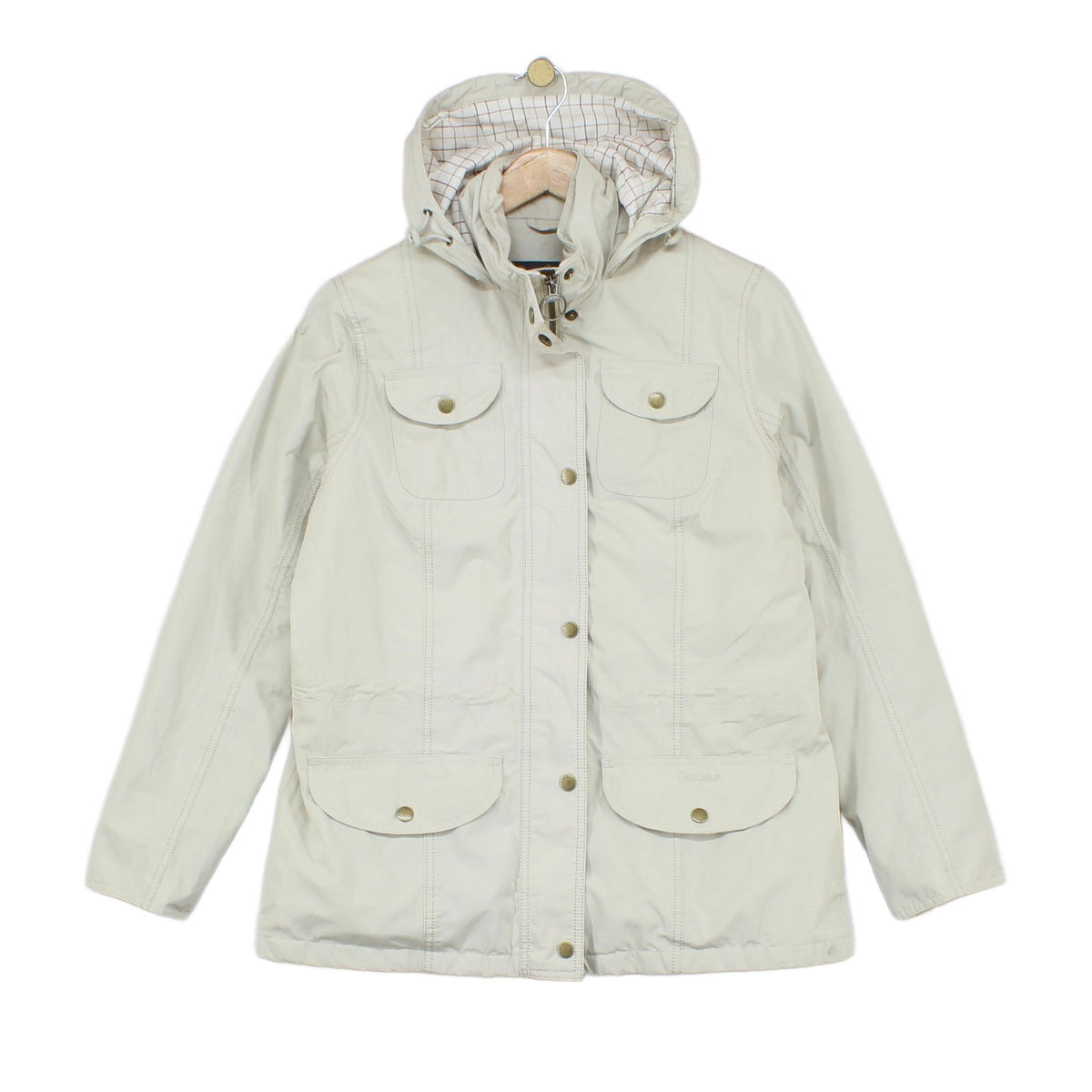 Womens Waterproof Jacket Breathable Hooded Plaid Lining