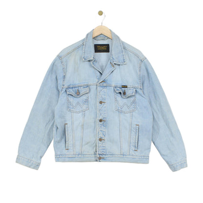 Mens Denim Jacket Motorcycle Reworked Cotton